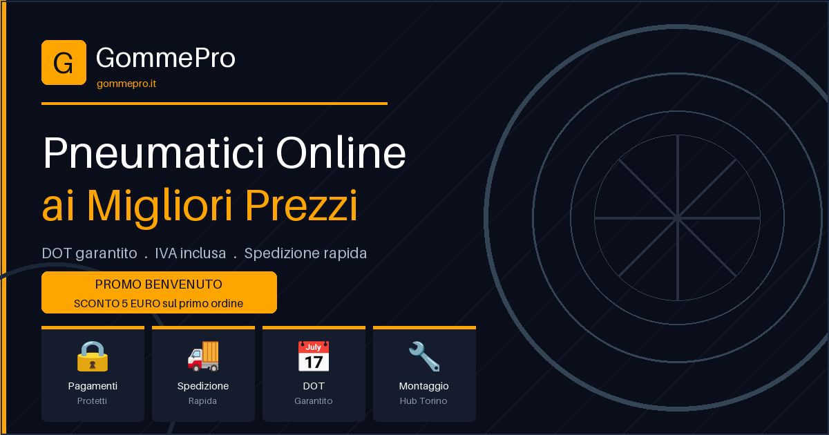 Vendita pneumatici online con spedizione gratuita e montaggio in sede GommePro